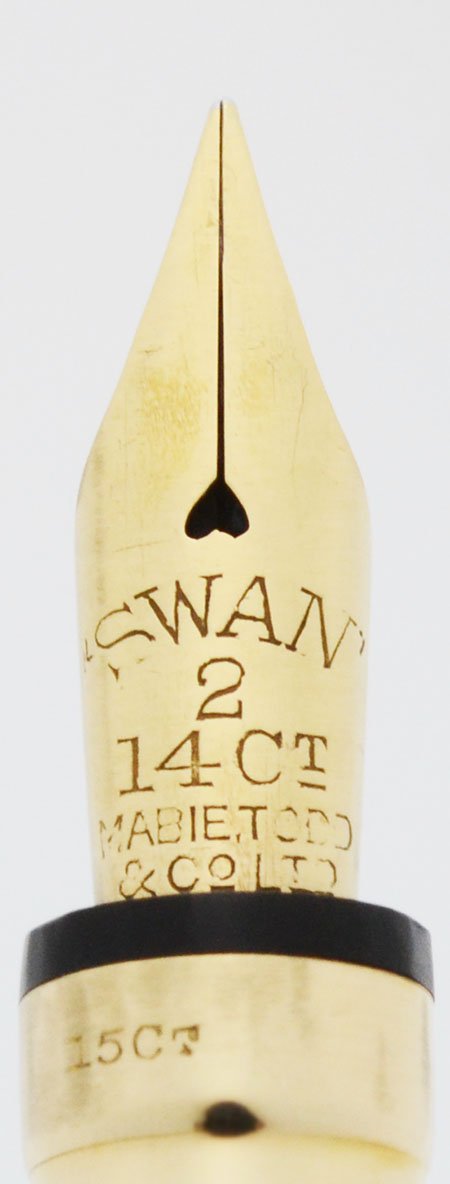 Mabie Todd Swan Fountain Pen - 15k Solid Gold over BHR, Fine